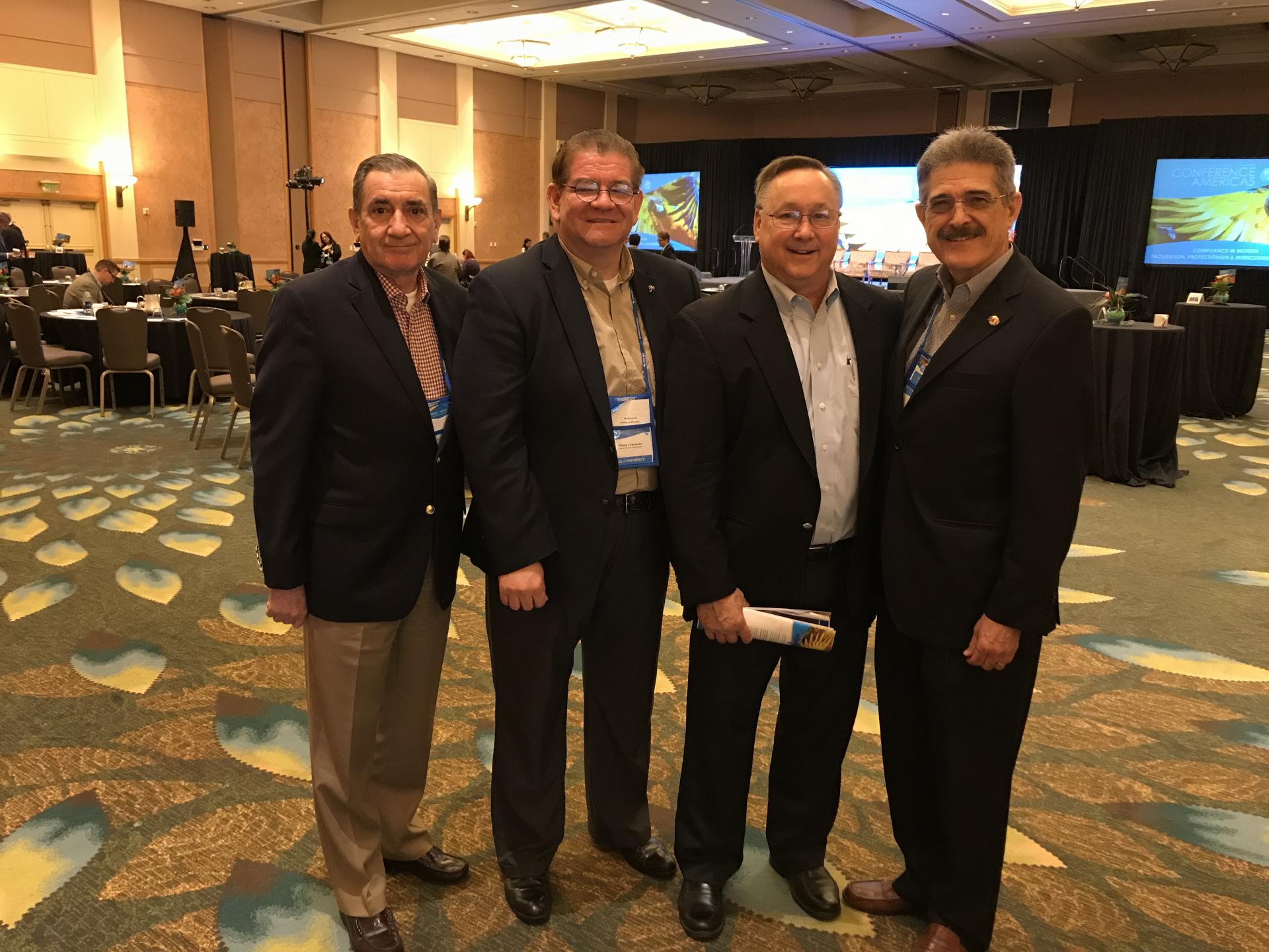 Fernando Duque, Director Ejecutivo de WBO, Wilson Cristancho, Auditor Internacional BASC, Don Wrinkle, Puerto de Miami y Fermín Cuza, Presidente Internacional de WBO